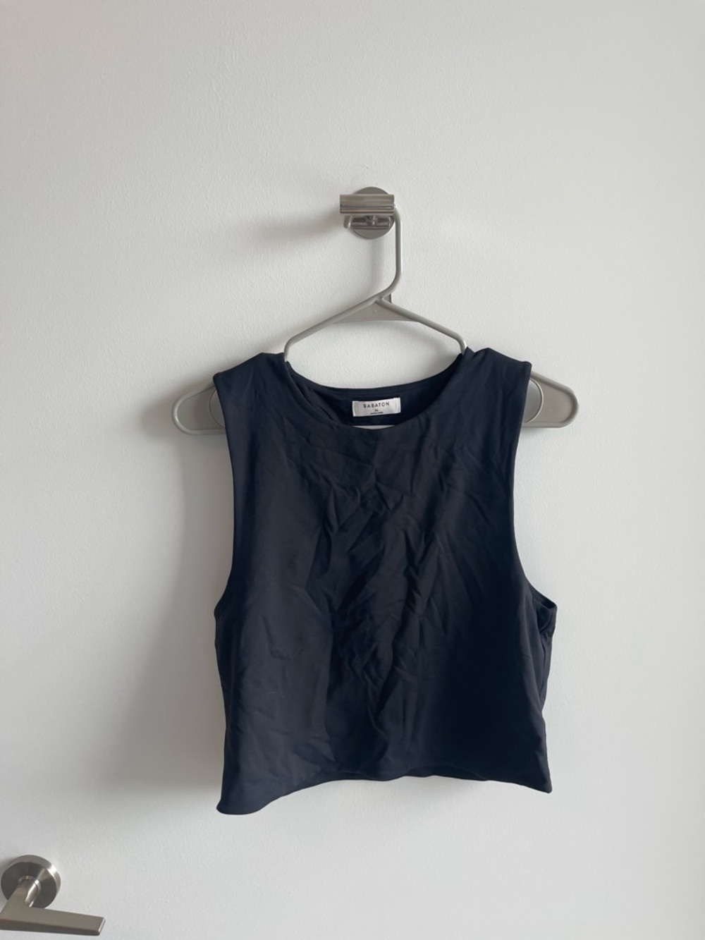 Aritzia Babaton Black ContourCropped Tank Top
